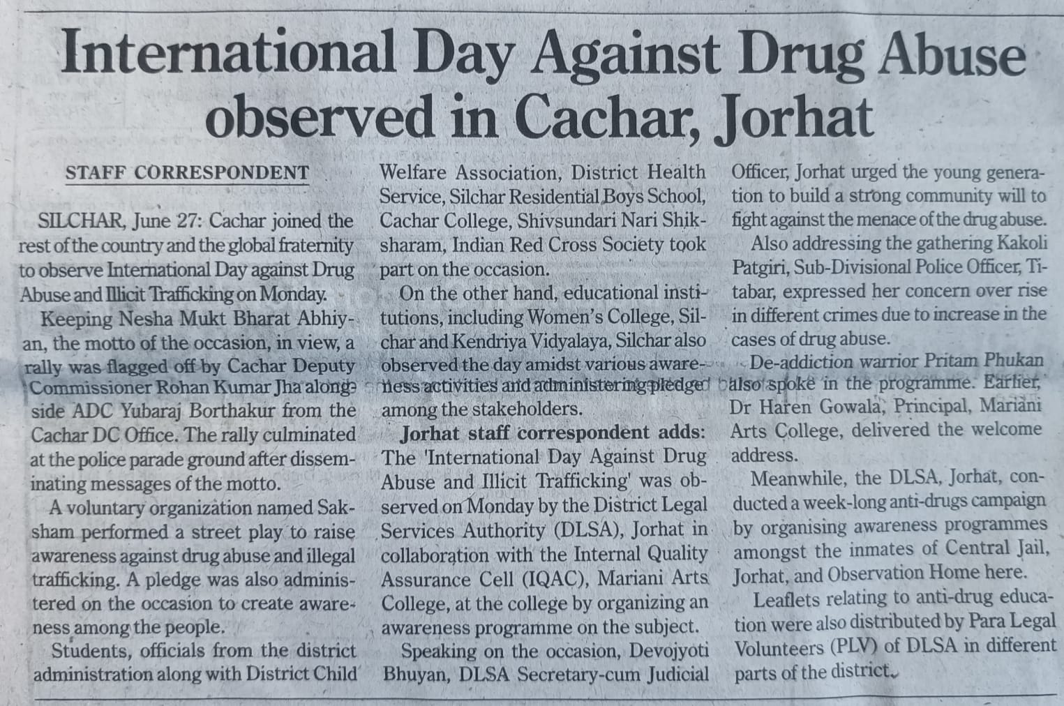 international day against drug abuse